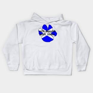 west highland white terrier name flag paw Kids Hoodie